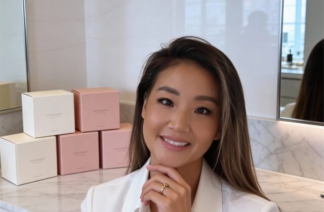 Susie in a softly lit portrait representing polished daytime skin.