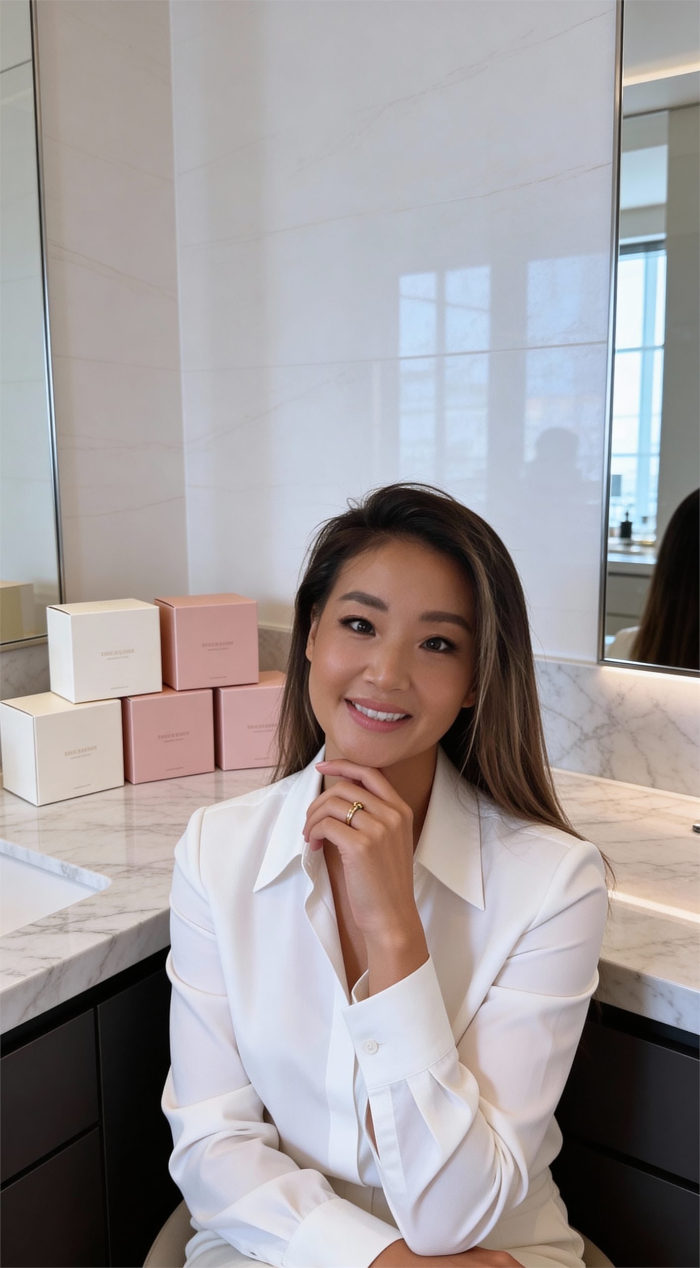 Portrait of Susie in a clean beauty setting.